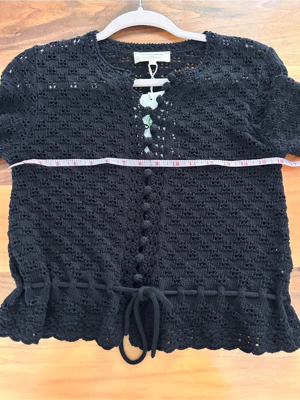 Sézane Martie Cardigan XS Black | NWT | Sold Out | Organic Cotton - Picture 8 of 15